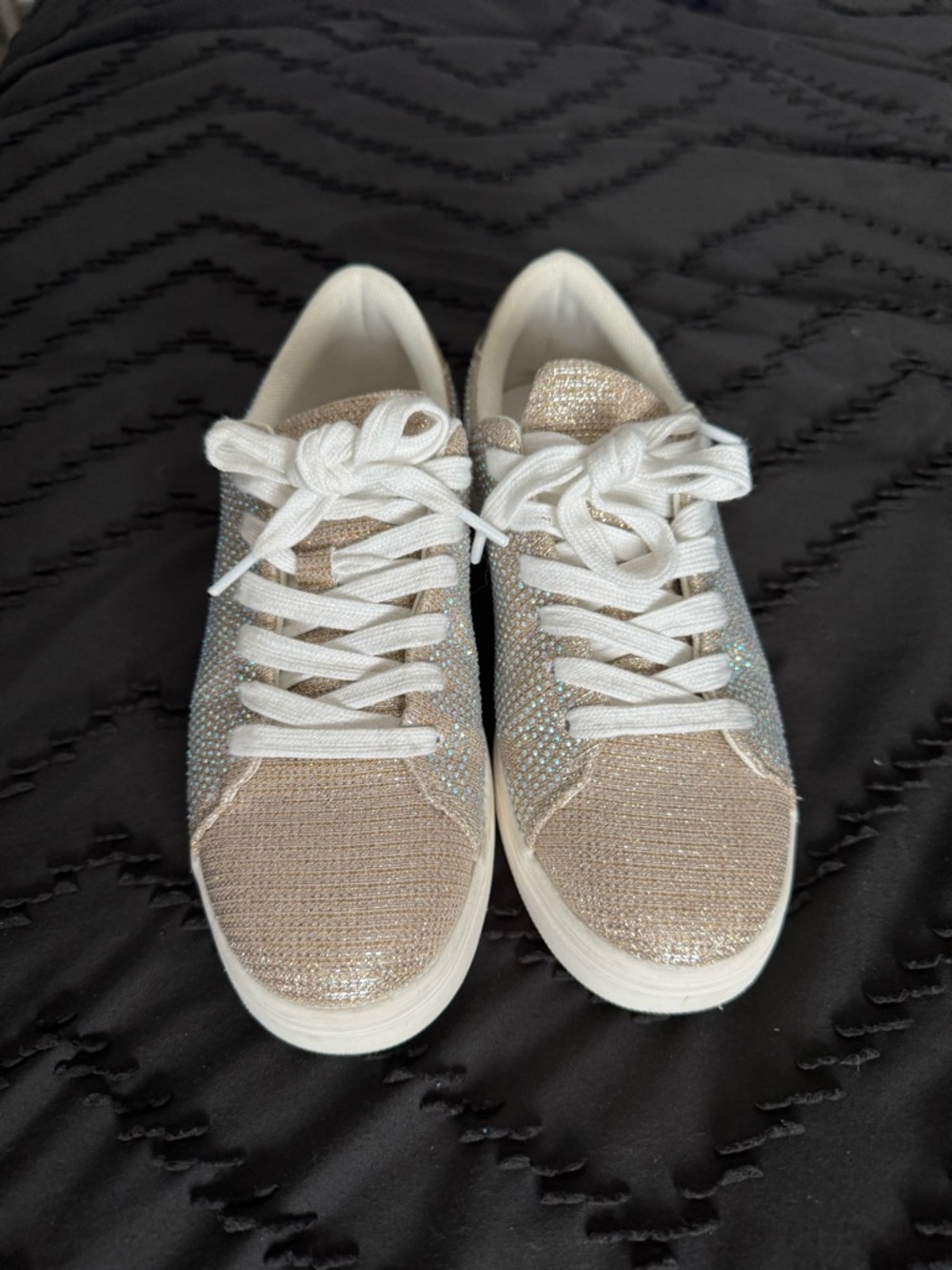 Champagne Sparkle Women's Platform Sneakers